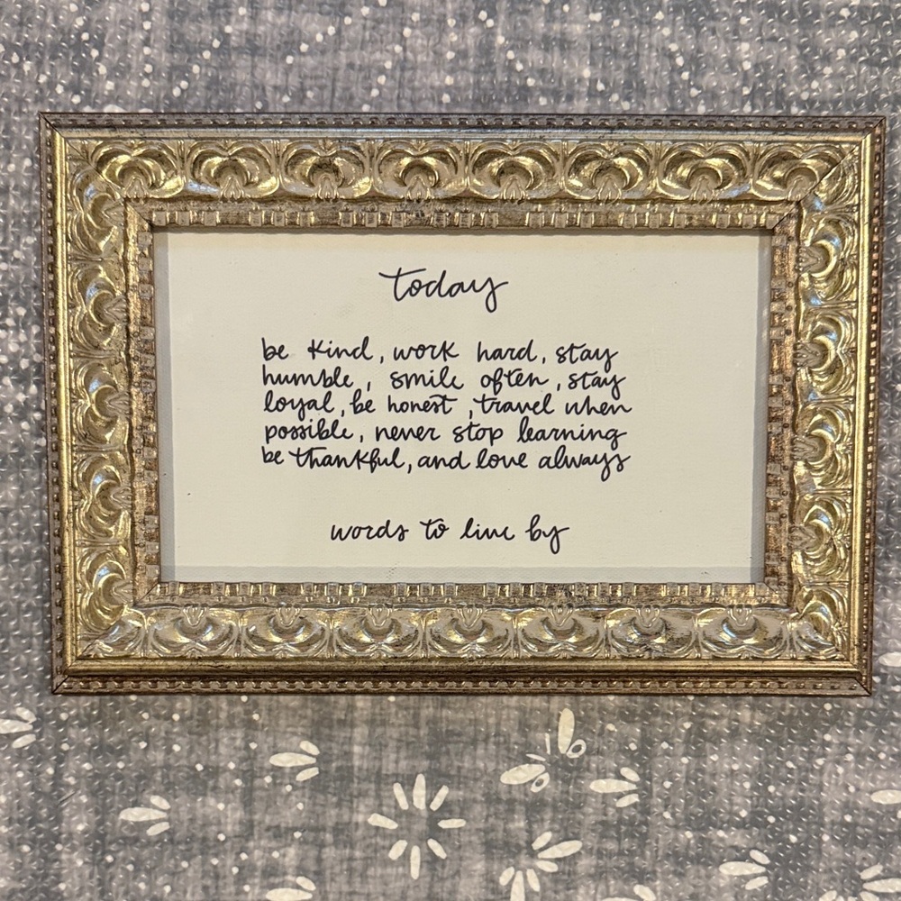 Elegant Gold and Silver Ornate Frame with Inspirational Quote